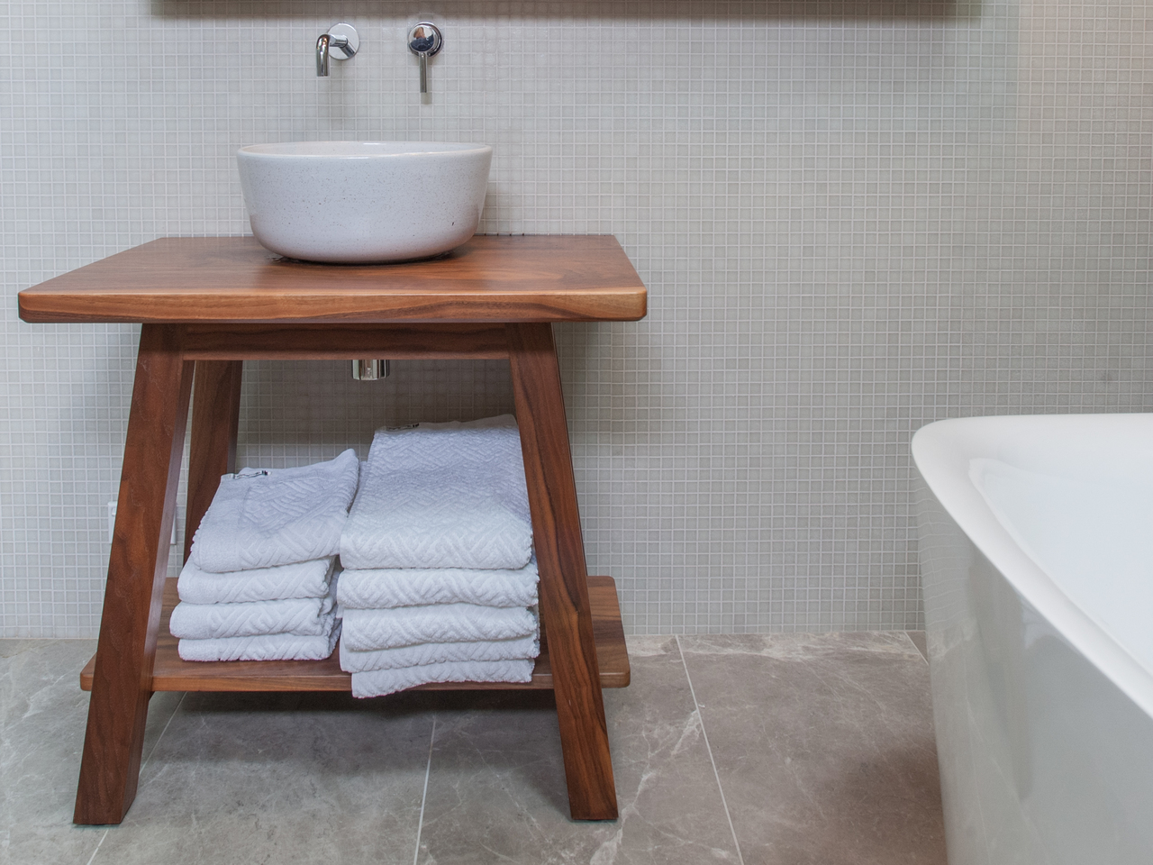 Custom Bathroom Vanities Wollongong bathroom trestle vanityaidan morris | handkrafted Custom Bathroom Vanities Wollongong bathroom trestle vanityaidan morris | handkrafted
