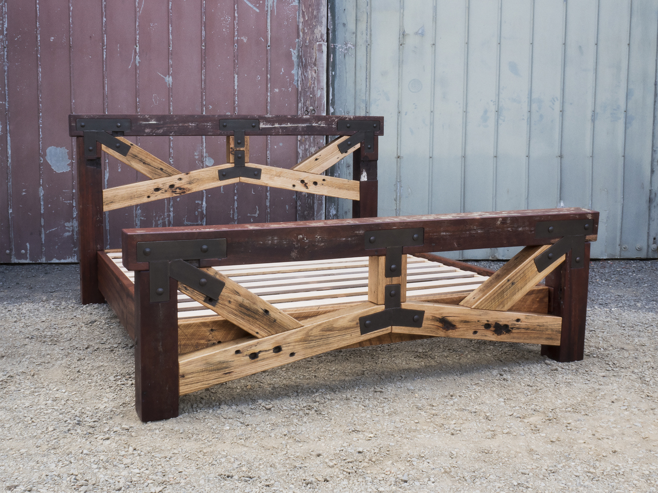 King size rustic theme bed base by Samuel O'Donnell ...