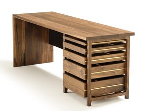 Section Desk | Custom Handmade by Matt Pearson - Desk, Walnut, Brass, Office, Solid, Timber