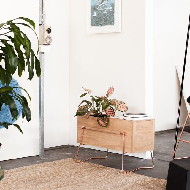 Tom Side Table / Planter | Custom Handmade by HUNT FURNITURE - Planter Box, Side Table, American Oak, Handmade, Indoor Planter Box, Plant Stand