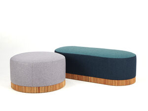 Dowel Ottomans | Custom Handmade by So Watt - Ottoman, Pouffe, Cushion, Upholstered, Living Room, Commercial