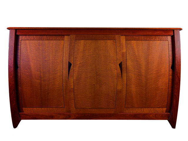Figured Sapelle, Cooktown Ironwood & Ebony Cabinet - Orb Style Wooden Cabinet | Custom Handmade by Will Marx - Desginer Wooden Cabinet, Solid Timber Cabinet, Custom Handmade Furniture, Minimalist Sideboard, Credenza, Buffet, Contemporary Furniture, Minimalist Cabinet, Home Office Furniture, Wenge Timber