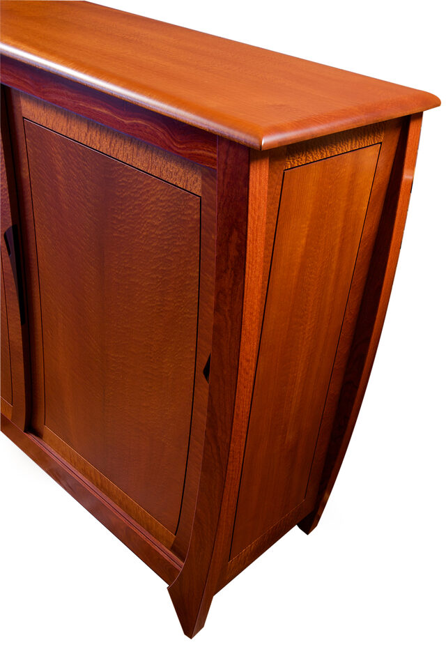 Figured Sapelle, Cooktown Ironwood & Ebony Cabinet - Orb Style Wooden Cabinet | Custom Handmade by Will Marx - Desginer Wooden Cabinet, Solid Timber Cabinet, Custom Handmade Furniture, Minimalist Sideboard, Credenza, Buffet, Contemporary Furniture, Minimalist Cabinet, Home Office Furniture, Wenge Timber