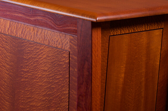 Figured Sapelle, Cooktown Ironwood & Ebony Cabinet - Orb Style Wooden Cabinet | Custom Handmade by Will Marx - Desginer Wooden Cabinet, Solid Timber Cabinet, Custom Handmade Furniture, Minimalist Sideboard, Credenza, Buffet, Contemporary Furniture, Minimalist Cabinet, Home Office Furniture, Wenge Timber