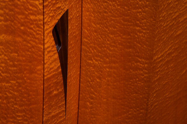 Figured Sapelle, Cooktown Ironwood & Ebony Cabinet - Orb Style Wooden Cabinet | Custom Handmade by Will Marx - Desginer Wooden Cabinet, Solid Timber Cabinet, Custom Handmade Furniture, Minimalist Sideboard, Credenza, Buffet, Contemporary Furniture, Minimalist Cabinet, Home Office Furniture, Wenge Timber
