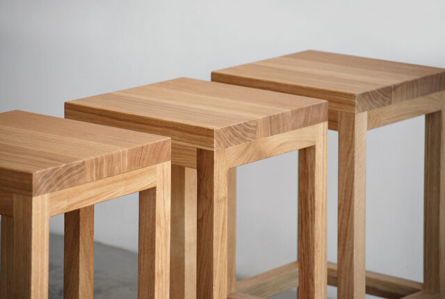 Block Stools | Custom Handmade by Raw Edge Furniture - Stools, Oak, French Oak, Bar Stool, Bench Stool, Chairs, Kitchen, Kitchen Bench