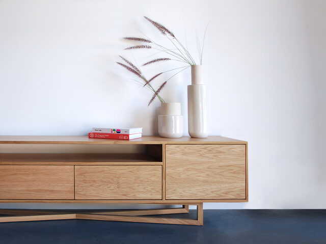 Yui Cabinet  | Custom Handmade by Raw Edge Furniture - American Oak, Dining Table, Dining, Oak, Cabinet, Braceboard, Oak Cabinet, Sideboard