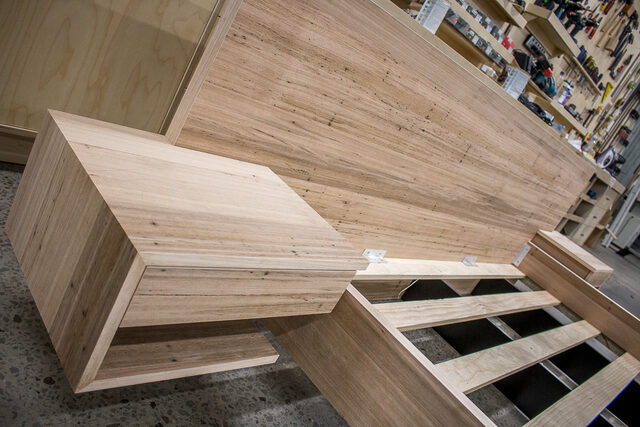 Floating Bed Frame | Custom Handmade by Pedullá Studio - Floating Bed, Blackbutt, Veneer, Side Tables