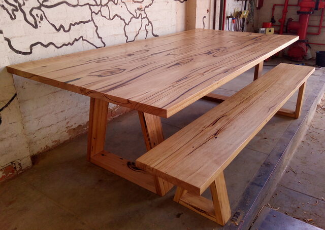 Recycled hardwood dining table | Custom Handmade by Tim Denshire-Key - Dining Table, Brunswick, Hardwood, Recycled Timber, Rustic