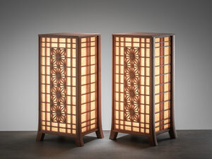 Ikebana Bedside Lamps | Custom Handmade by Martin Jones - Japanese Inspired, Bespoke Lamp, Bedside Lamps, Kumiko, Myrtle, Tasmanian Myrtle