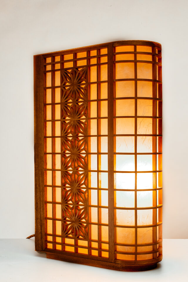 Ikebana Raindrop Lamp | Custom Handmade by Martin Jones - Light, Lamp, Bedside Light, Bedside Lamp, Kumiko, Japanese Inspired, Queensland Maple, Maple