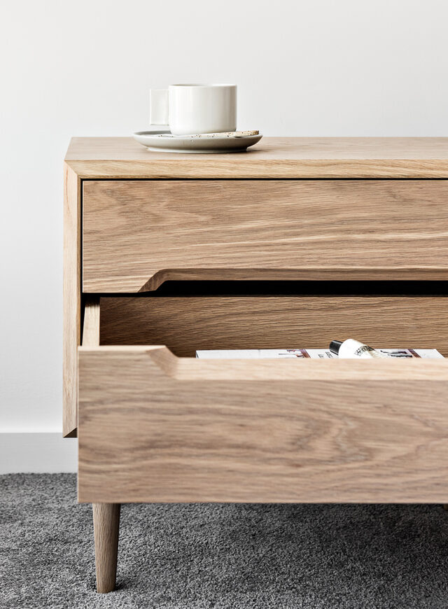 Essie Bedside | Custom Handmade by Tim Noone - Walnut, Oak, Drawers, Bedside, Bedroom, Storage, Furniture, Tallboy