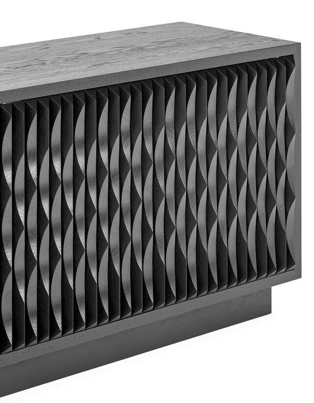 Credenza | Custom Handmade by Tim Noone - Sideboard, Credenza, Ebonised, Oak, Solid, Timber, Shelves, Storage, Custom, Scalloped
