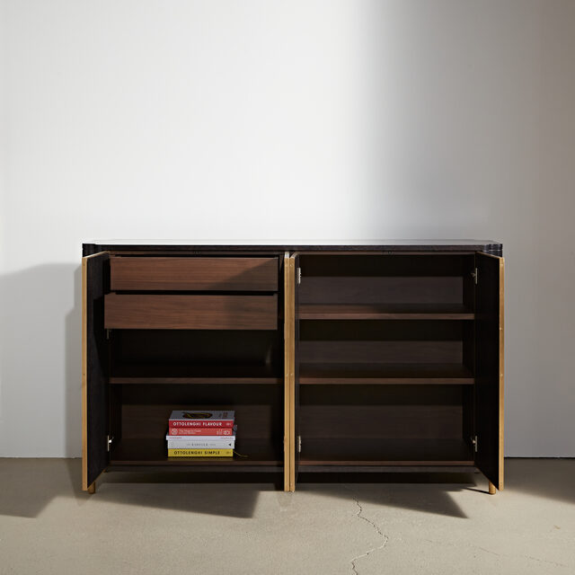 Anderson buffet | Custom Handmade by Paradox Movement - Buffet, Contemporary, Luxury, Brass, Wood, Drawers, Push To Open, Soft Close, Interior Design, Statement