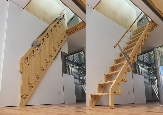 Folding Staircase | Custom Handmade by Bcompact Design - Folding Staircase, Attic Ladder, Loft Ladder, Retractable Stairs