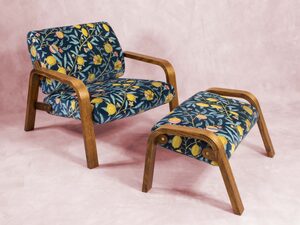Herbie | Custom Handmade by Jerry Dowse - Custom, Lounge, Ottoman, Kerfed, Timber, Velvet