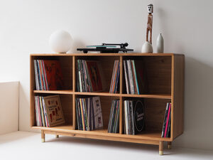 Morgan Record Cabinet | Custom Handmade by Begbie Furniture Studio - Record Cabinet, Record Storage, Vinyl, Audiophile, Hifi, Storage, Bookshelf, Entertainment, Credenza