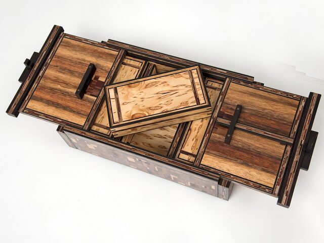 Japanese Inspired Tea Box Set 'Essential Ocha'  | Custom Handmade by Benjamin Reddan - Tea Box, Heirloom Box, Fine Box, Tea Set, Japanese Box, Bespoke Box, Timber Box, Decorative Box, Fine Woodworking, Veneered Box
