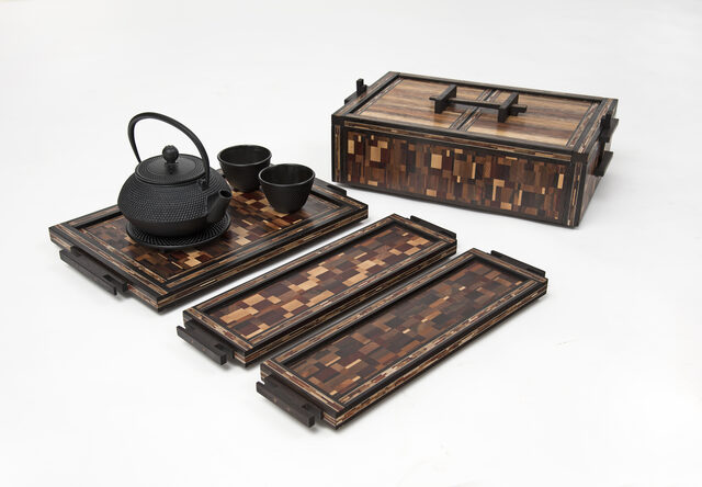 Japanese Inspired Tea Box Set 'Essential Ocha'  | Custom Handmade by Benjamin Reddan - Tea Box, Heirloom Box, Fine Box, Tea Set, Japanese Box, Bespoke Box, Timber Box, Decorative Box, Fine Woodworking, Veneered Box