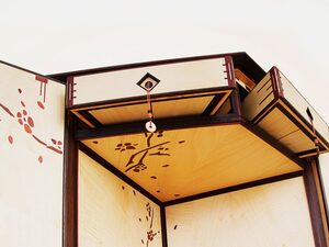 Ikebana Cabinet (Flower Arrangement Cabinet) 'Awakening Of A Dream'  | Custom Handmade by Benjamin Reddan - Japanese Cabinet, Display Cabinet, Ikebana Cabinet, Fine Cabinetry, Decorative Veneer, Bespoke Cabinet, Cabinet, Heirloom Cabinet, Statement Piece, Storage Cabinet