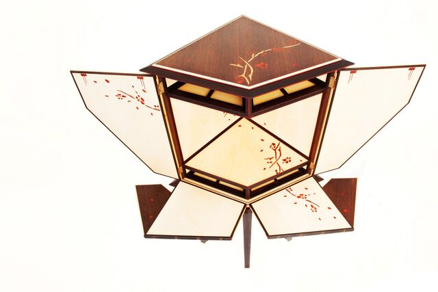 Ikebana Cabinet (Flower Arrangement Cabinet) 'Awakening Of A Dream'  | Custom Handmade by Benjamin Reddan - Japanese Cabinet, Display Cabinet, Ikebana Cabinet, Fine Cabinetry, Decorative Veneer, Bespoke Cabinet, Cabinet, Heirloom Cabinet, Statement Piece, Storage Cabinet
