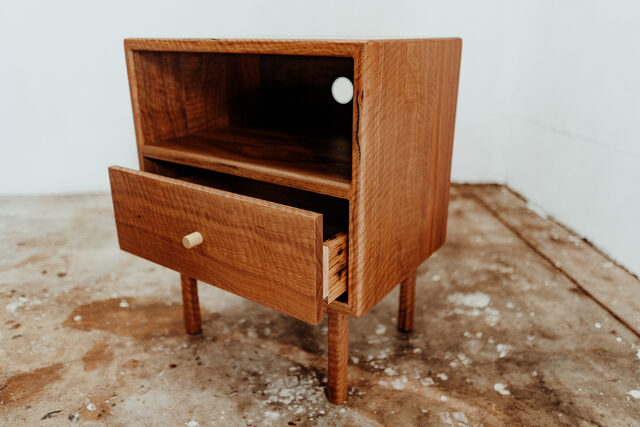 Maali - Bedside Tables | Custom Handmade by Pete Sutherland - Bedside Table, Bedroom Decor, Spotted Gum, Inner West, Sydney