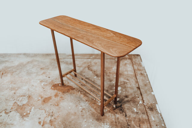 Bunji - Console/hall table | Custom Handmade by Pete Sutherland - Inner West, Console Table, Hall Table, Spotted Gum, Sustainable, Shoe Rack