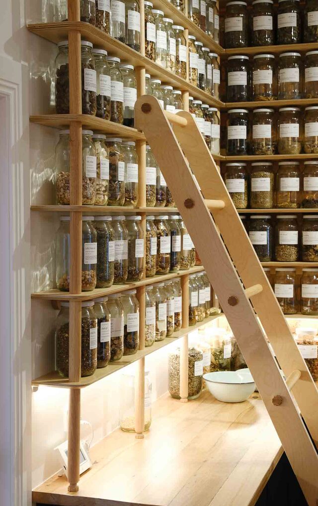 Herbal Dispensary  | Custom Handmade by Like Butter - Shelves, Library, Plywood, Local, Hoop Pine, Medical, Herbal, Dispensary, Organisation, Jar Storage