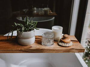 Deluxe Bath Board | Custom Handmade by Jemmervale Designs - Bathroom, Bath Caddy, Victorian Ash