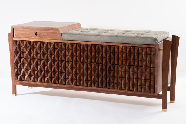 McQuarrie Entrance Seat | Custom Handmade by Stuart White - Cabinet, Storage