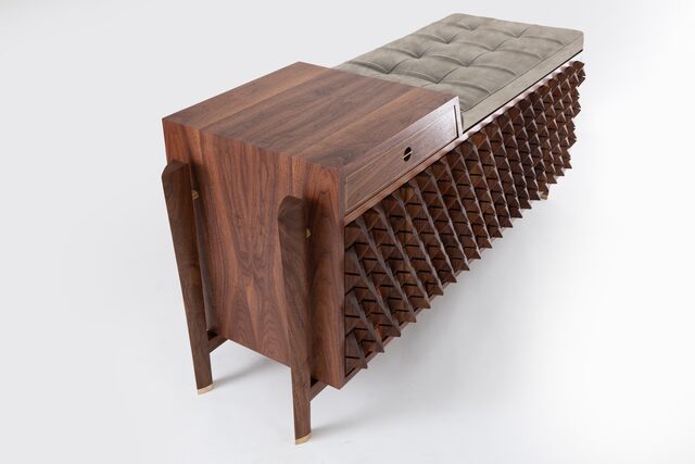 McQuarrie Entrance Seat | Custom Handmade by Stuart White - Cabinet, Storage
