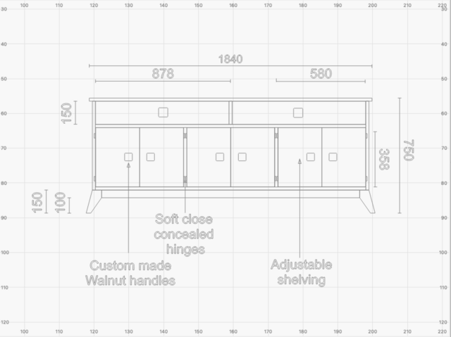Big Boy  | Custom Handmade by Square Cut Design - Walnut, White Oak, Dresser, Entertainment Unit, Bespoke, Tamborine Mountain, Gold Coast, Commissioned, Original Piece