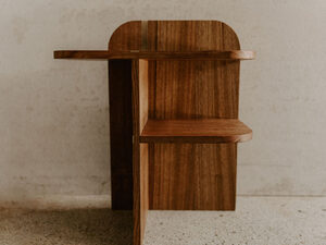 FRANK Side Table | Custom Handmade by Ben Adams - Brass, Timber, Shelves, Sidetable, Bedsidetable, Table, Inlay, Minimalist, Small