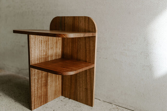 FRANK Side Table | Custom Handmade by Ben Adams - Brass, Timber, Shelves, Sidetable, Bedsidetable, Table, Inlay, Minimalist, Small