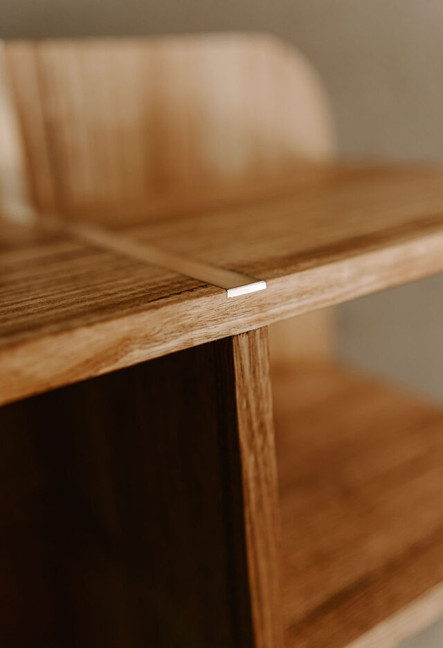 FRANK Side Table | Custom Handmade by Ben Adams - Brass, Timber, Shelves, Sidetable, Bedsidetable, Table, Inlay, Minimalist, Small