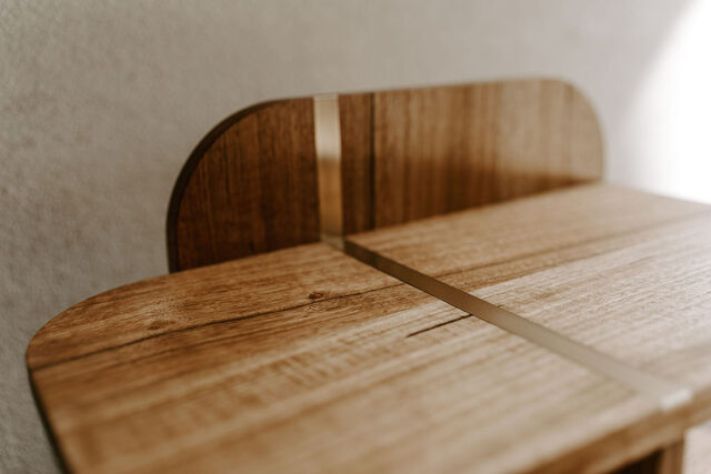 FRANK Side Table | Custom Handmade by Ben Adams - Brass, Timber, Shelves, Sidetable, Bedsidetable, Table, Inlay, Minimalist, Small