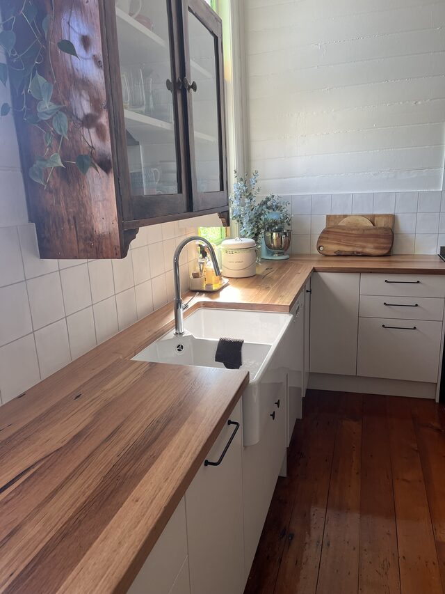 Recycled Australian Hardwood Benchtop (Kitchen, Bathroom, Laundry, Desk, Table) | Custom Handmade by Round 2 Timbers - Benchtop, Kitchen, Laundry, Desk, Bench, Recycled Australian Hardwood, Timber, Recycled Hardwood, Counter