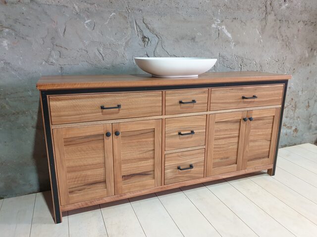 Recycled Australian Hardwood Vanity | Custom Handmade by Round 2 Timbers - Vanity, Bathroom, Cupboard, Recycled Australian Hardwood, Timber Vanity, Timber, Sink