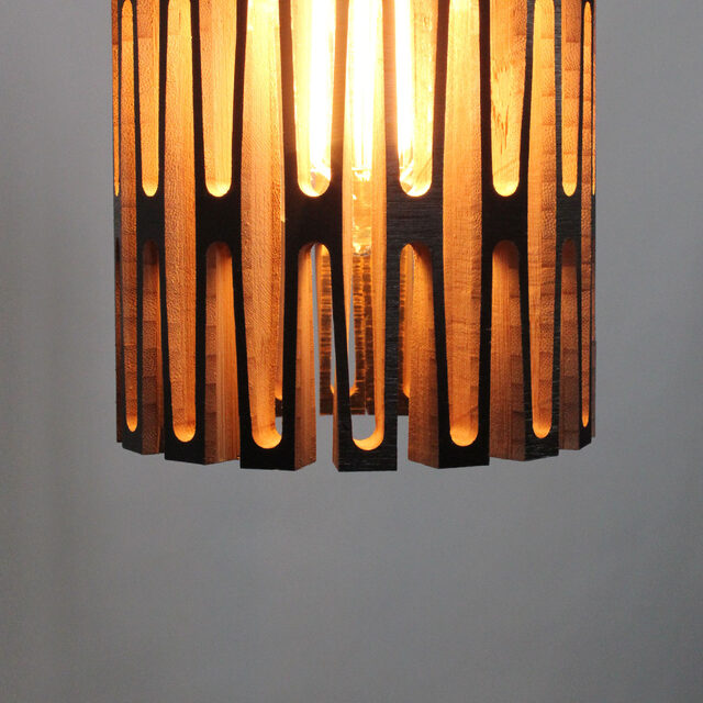 Kerf Cylinder Pendant - LED Light | Custom Handmade by Bcompact Design - Lighting, Cylinder Light, Pendant Light, LED Light, Wooden Lighting, Ceiling Light