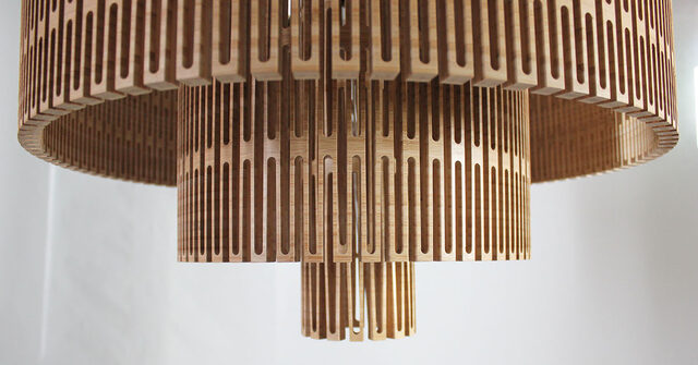Kerf LED Chandelier Light | Custom Handmade by Bcompact Design - Lighting, Wooden Light, Chandelier Lighting, Bamboo Light, Elegant Lighting