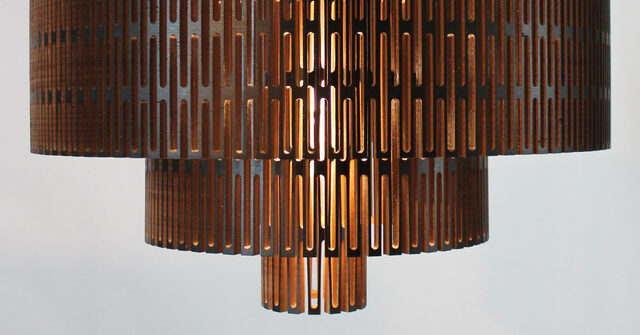 Kerf LED Chandelier Light | Custom Handmade by Bcompact Design - Lighting, Wooden Light, Chandelier Lighting, Bamboo Light, Elegant Lighting