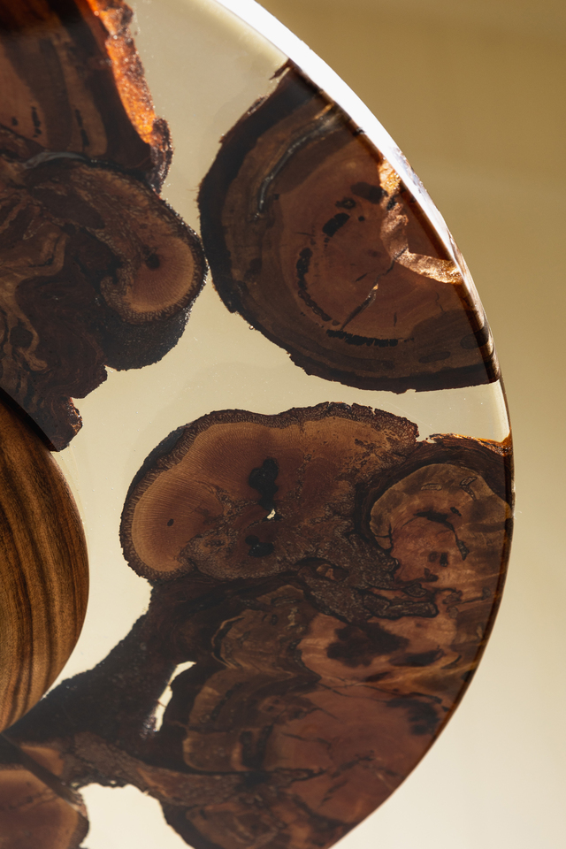 Camphor & Burl Sculpted Table by Florian Nier - Table