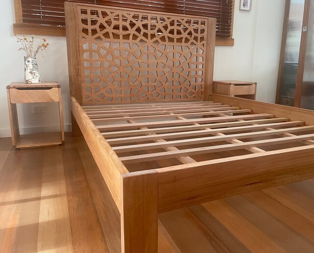 QUEEN SIZE BED WITH DRAWERS RECYCLED AUSTRALAIN HARDWOOD (KILLARA) | Custom Handmade by Peter Wenborn - Killara Bed Hardwood