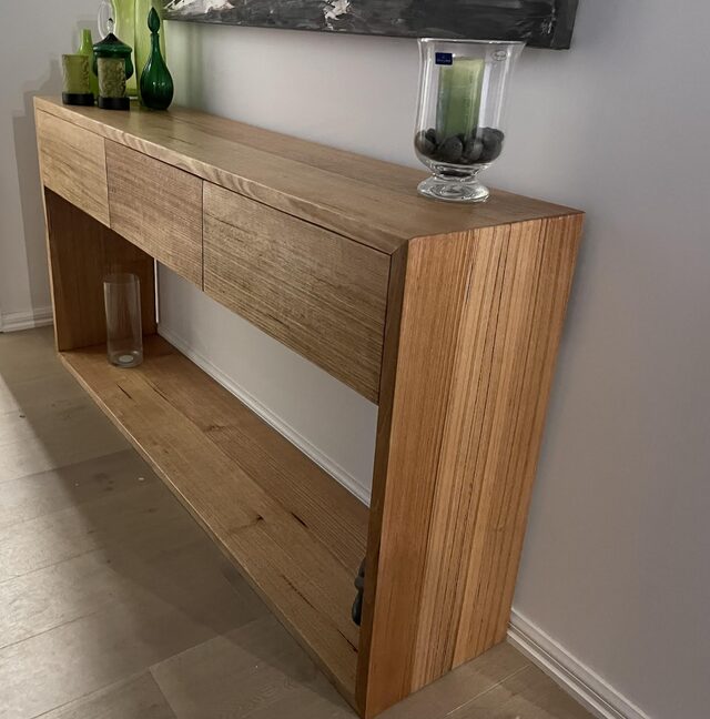 HALLWAY CONSOLE TABLE WITH 3 DRAWERS AUSTRALAIN OAK | Custom Handmade by Peter Wenborn - (, ), ()
