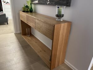 HALLWAY CONSOLE TABLE WITH 3 DRAWERS AUSTRALAIN OAK | Custom Handmade by Peter Wenborn - (, ), ()
