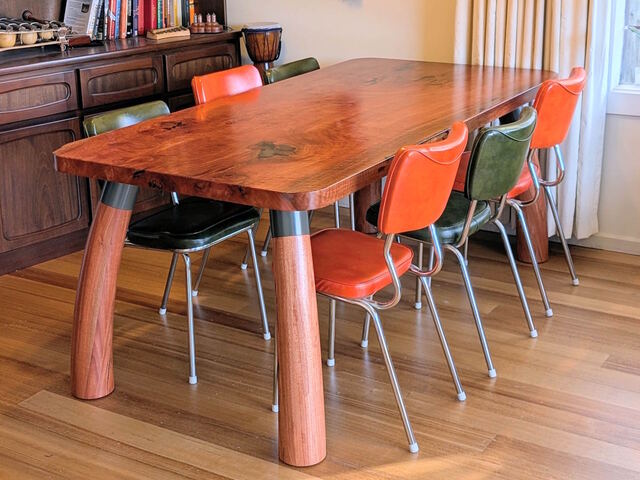 Flareloom Dining Table by Twig&Bot - Dining Table, Table, Desk, Sculptural, Mid Century, Organic, Urban Salvaged Timber