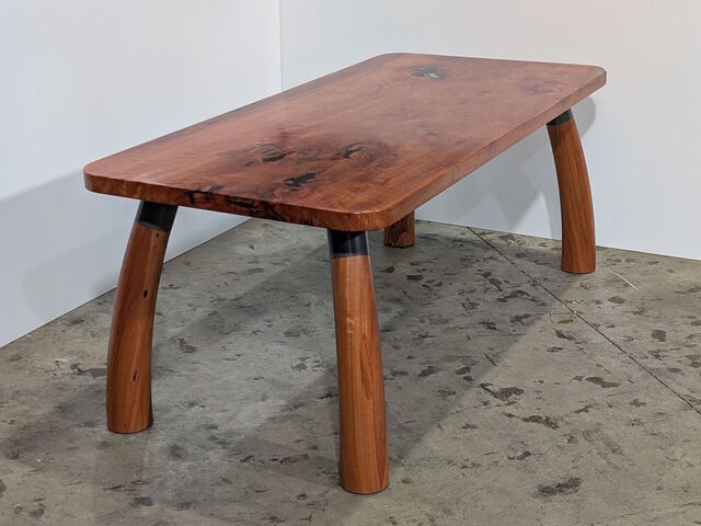 Flareloom Dining Table by Twig&Bot - Dining Table, Table, Desk, Sculptural, Mid Century, Organic, Urban Salvaged Timber