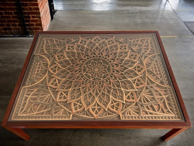 Mandala No. 1 - Jarrah Coffee Table by Wood Chemistry - Coffee Table, Dining Table