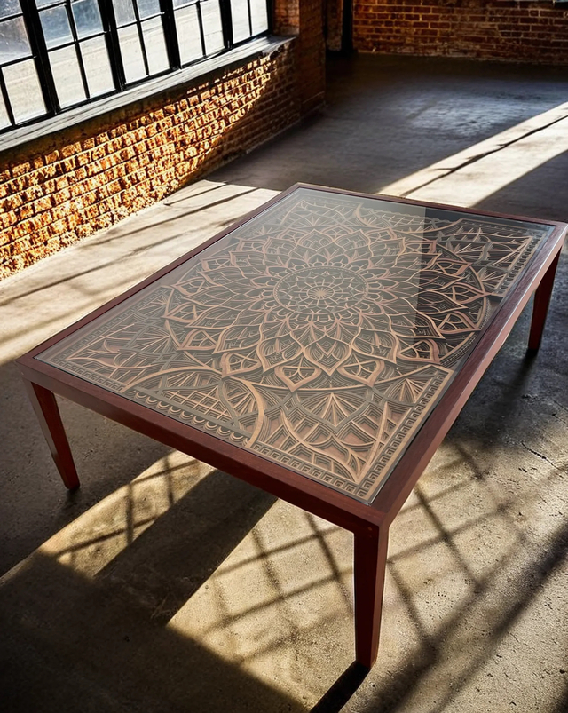 Mandala No. 1 - Jarrah Coffee Table by Wood Chemistry - Coffee Table, Dining Table