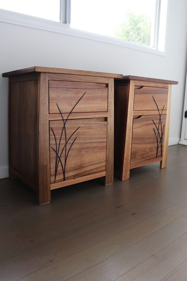 Blackwood Bedside Tables | Custom Handmade by Elias Palpant - Bedside Tables, Nightstands, Bedroom, Custom Design, Inlay